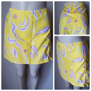 Water Girl Yellow Beach Mini Skirt